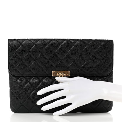 Chanel Caviar Quilted Medium Golden Class Pouch Black 2 of 7