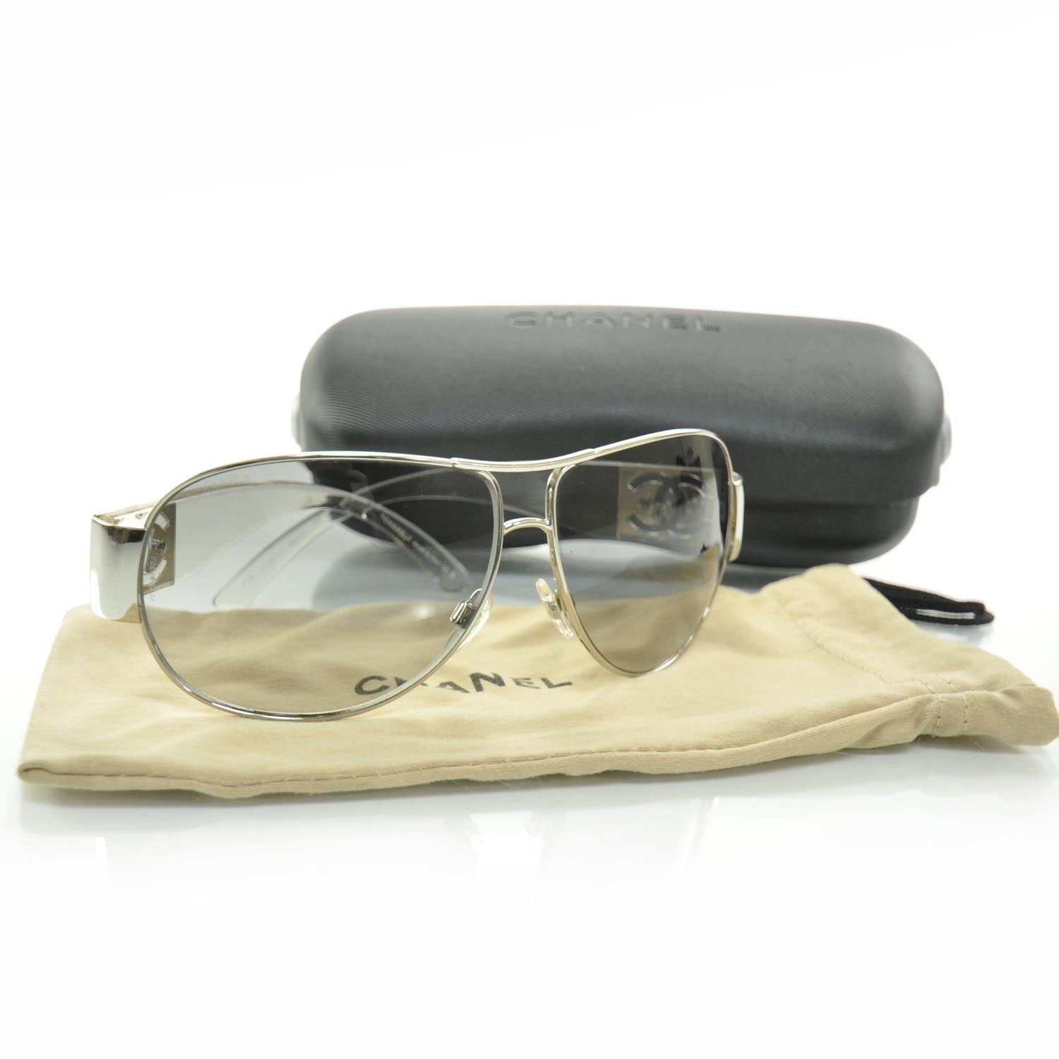 Chanel Aviator Sunglasses 4128 Clear 9 of 9