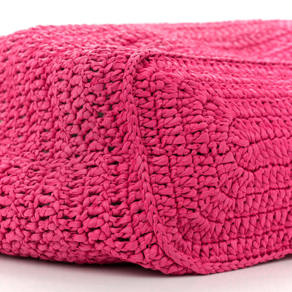 Saint Laurent Raffia Rive Gauche Tote Pink 9 of 10