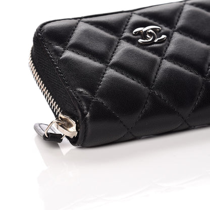 Chanel Lambskin Quilted Zip Coin Purse Black 8 of 10