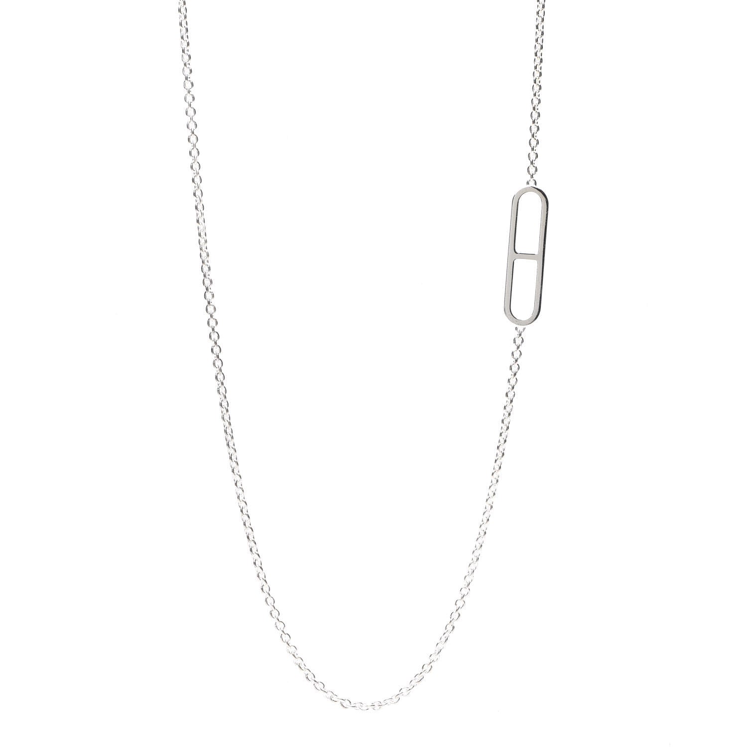 Hermes Sterling Silver Ever Chaine d'Ancre Long Necklace 1 of 5