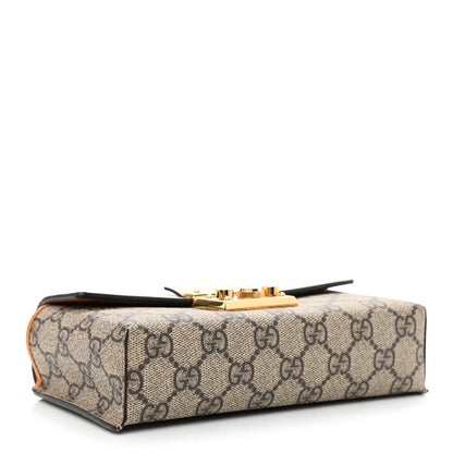 Gucci GG Supreme Monogram New Sakai Calfskin Mini Padlock Top Handle Shoulder Bag Beige Ebony Mystic White Sun Oil 4 of 11