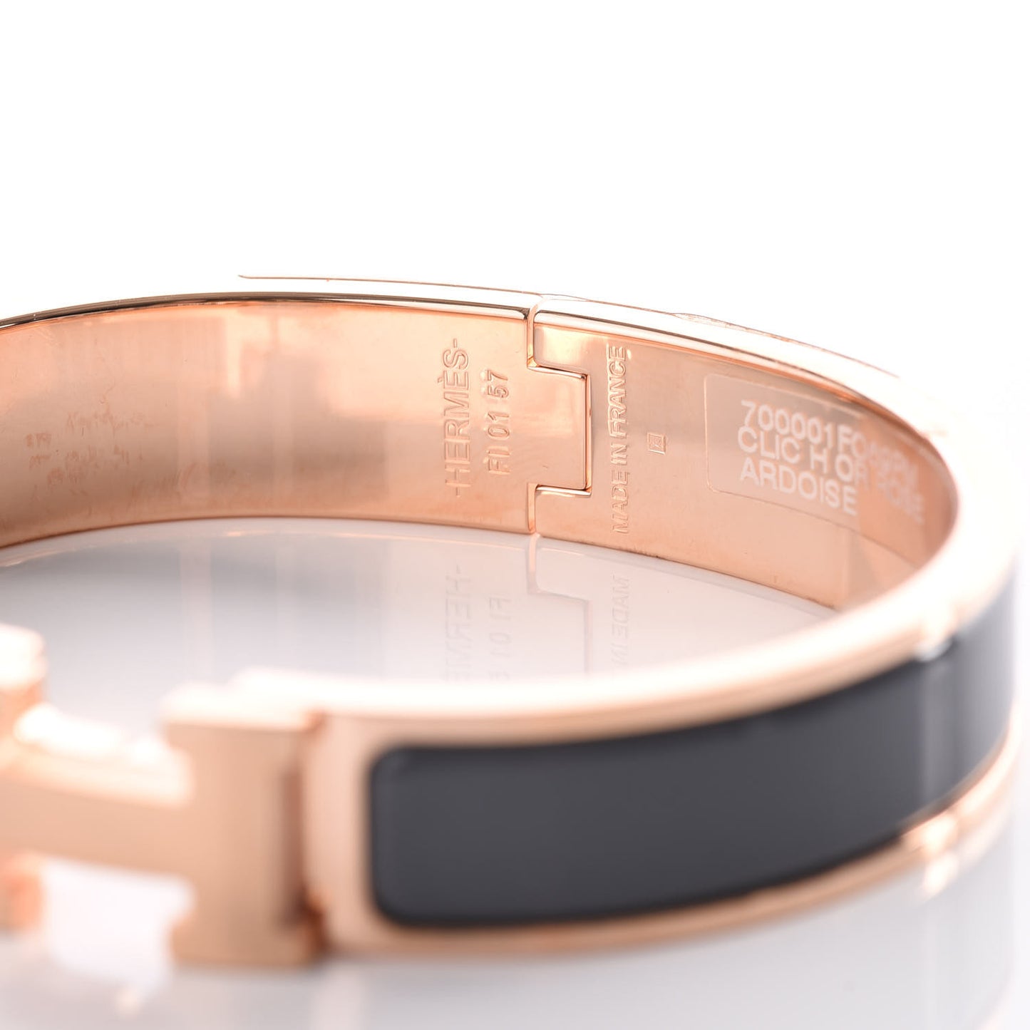 Enamel Narrow Clic Clac H Bracelet PM Ardoise