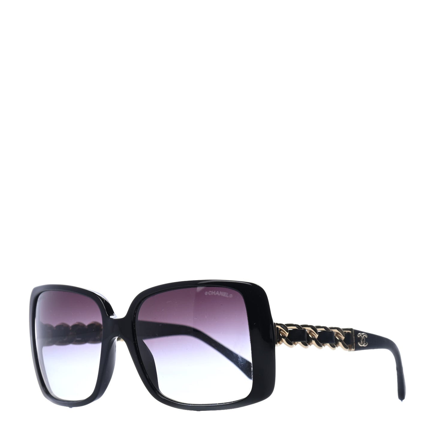 Square CC Chain Sunglasses 5215Q Black