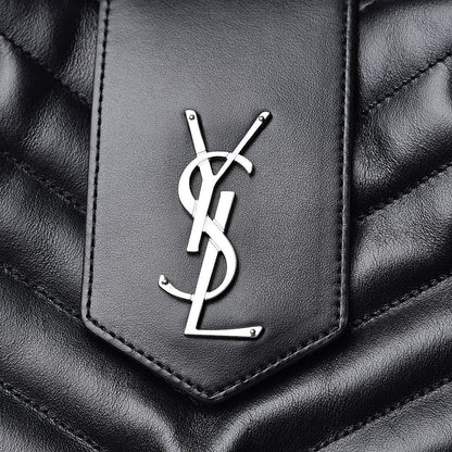 Saint Laurent Calfskin Y Quilted Monogram Large Loulou Shopper Black 10 of 10