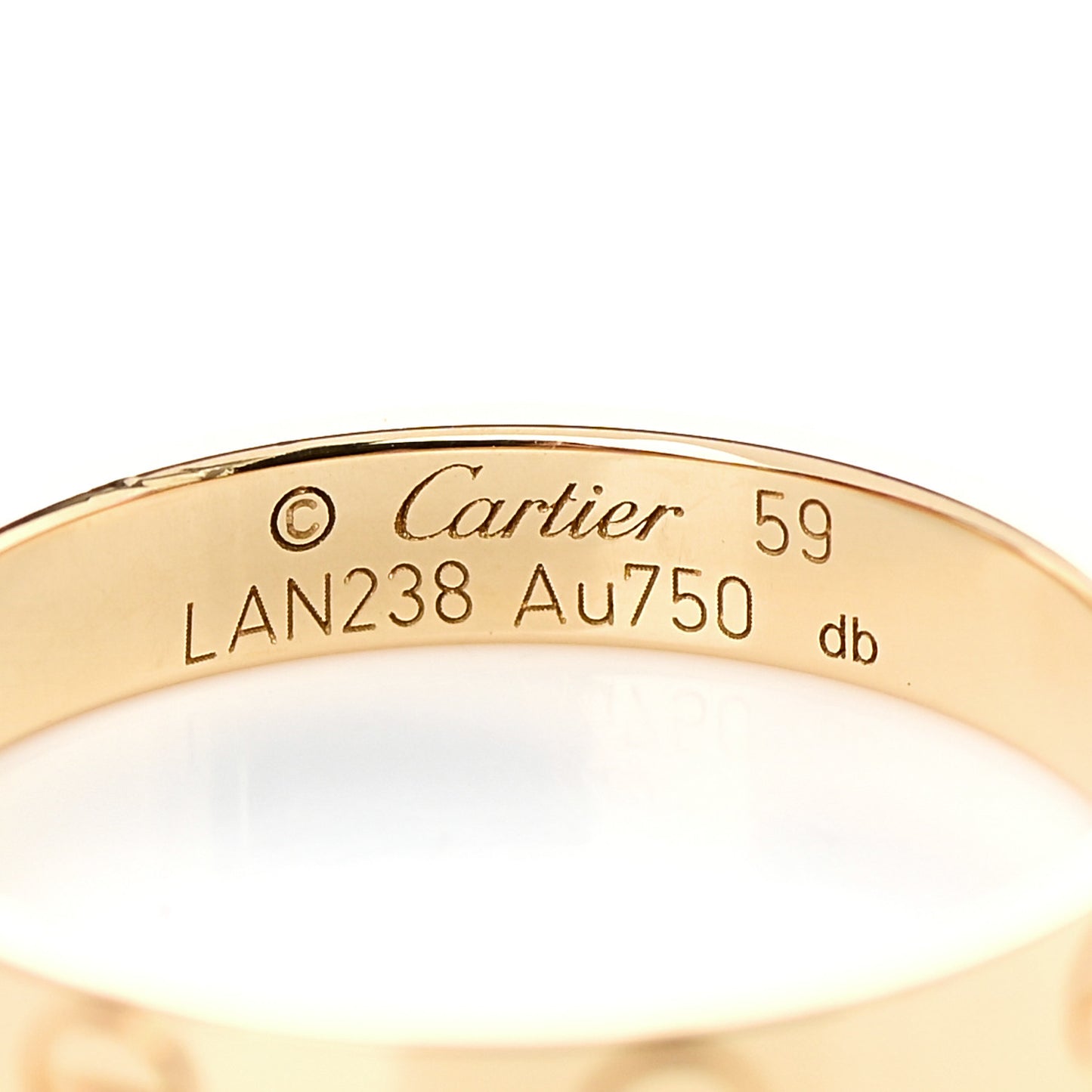 18K Yellow Gold 3.5mm LOVE Wedding Band Ring 59 8.75