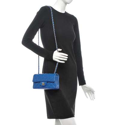Chanel Lambskin Quilted Mini Rectangular Flap Blue 2 of 7