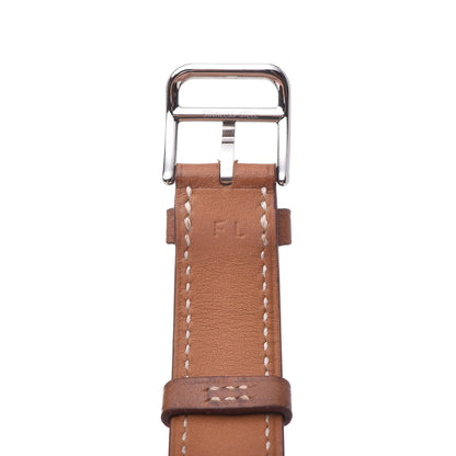 Hermes Stainless Steel Barenia 21mm Heure H Hour Double Tour Quartz Watch Fauve 6 of 9