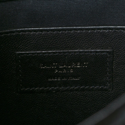 Saint Laurent Crinkled Calfskin Matelasse Monogram Baby Niki Chain Satchel Black 6 of 6