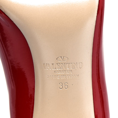 Valentino Garavani Patent Peep Toe Pumps 36 Red 9 of 11