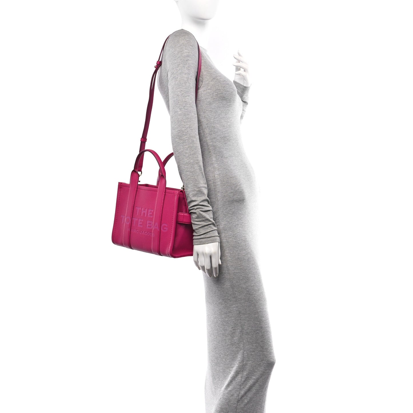 Grained Calfskin Small The Tote Bag Hot Pink