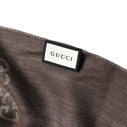Gucci Wool Silk GG Monogram GGNat Scarf Rope Dark Brown 4 of 4
