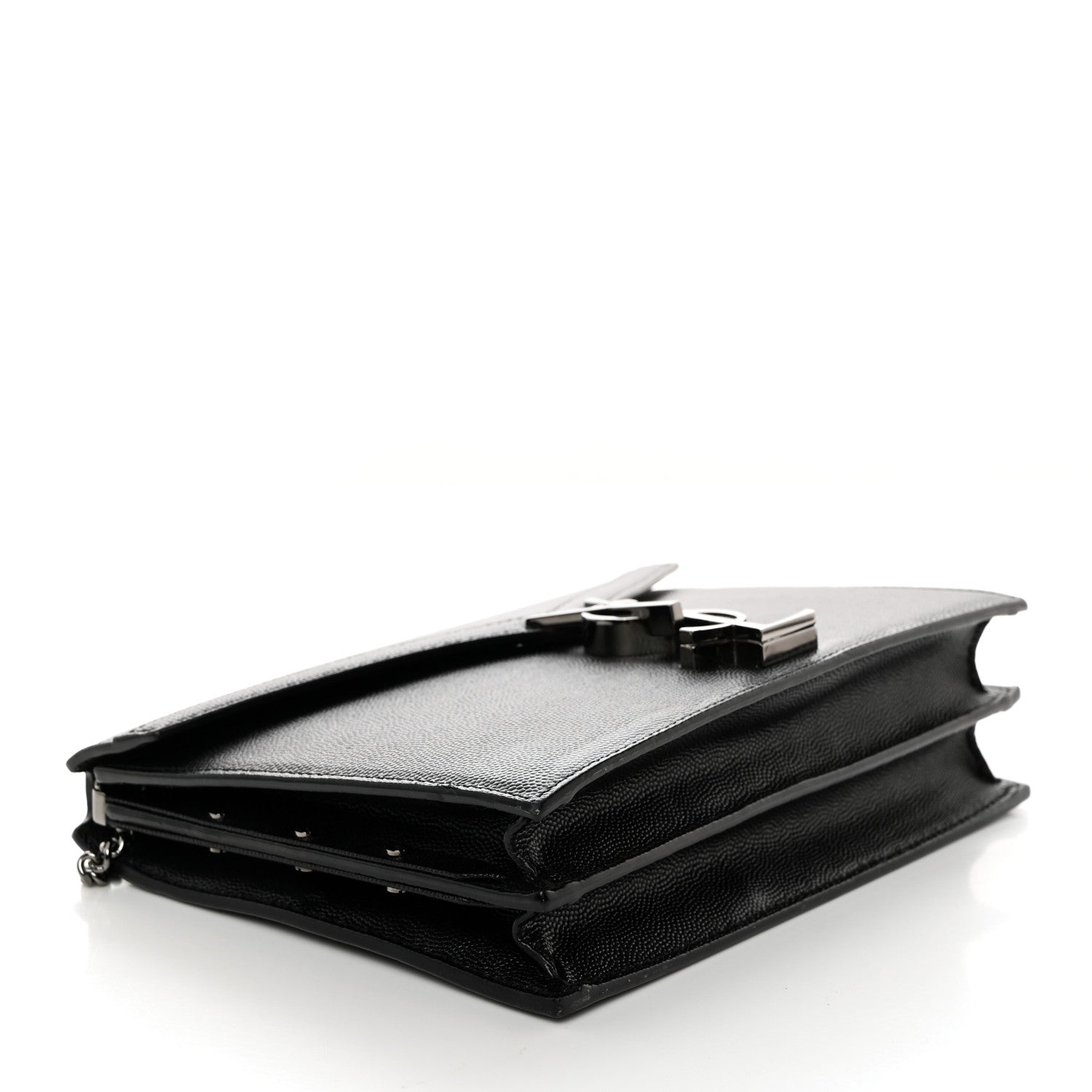 Saint Laurent Grain De Poudre Monogram Cassandra Clasp Bag Black 4 of 11