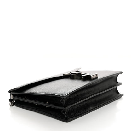 Saint Laurent Grain De Poudre Monogram Cassandra Clasp Bag Black 4 of 11