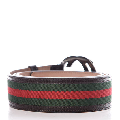 Gucci Calfskin Web Interlocking G Belt 105 42 Black 2 of 6