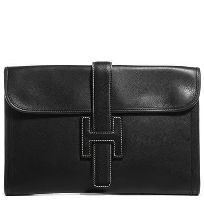 Hermes Evergrain Jige PM Clutch Black 1 of 7
