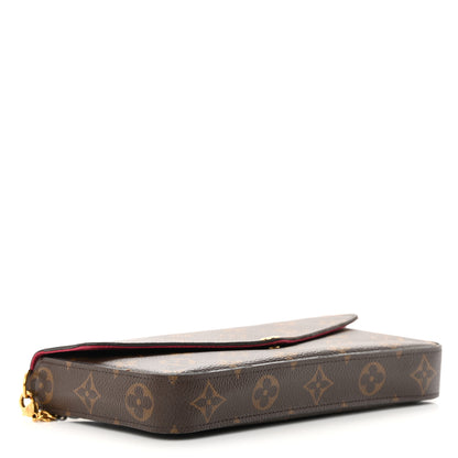 Louis Vuitton Monogram Pochette Felicie Chain Wallet Fuchsia 5 of 19