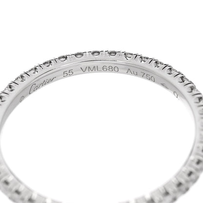 Cartier 18K White Gold Diamond 2mm Etincelle de Cartier Wedding Band Ring 55 7.25 4 of 5