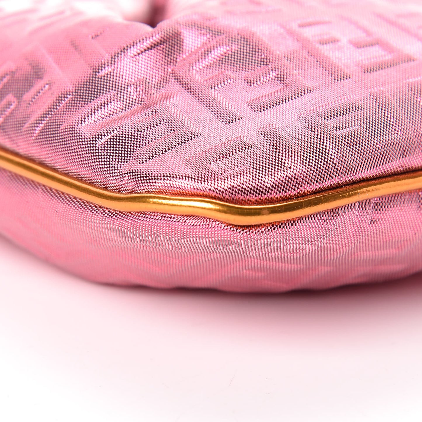 Metallic Lurex Patent Zucchino Pochette Pink Orange