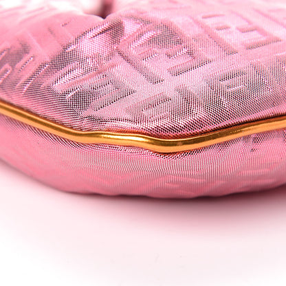 Fendi Metallic Lurex Patent Zucchino Pochette Pink Orange 9 of 12