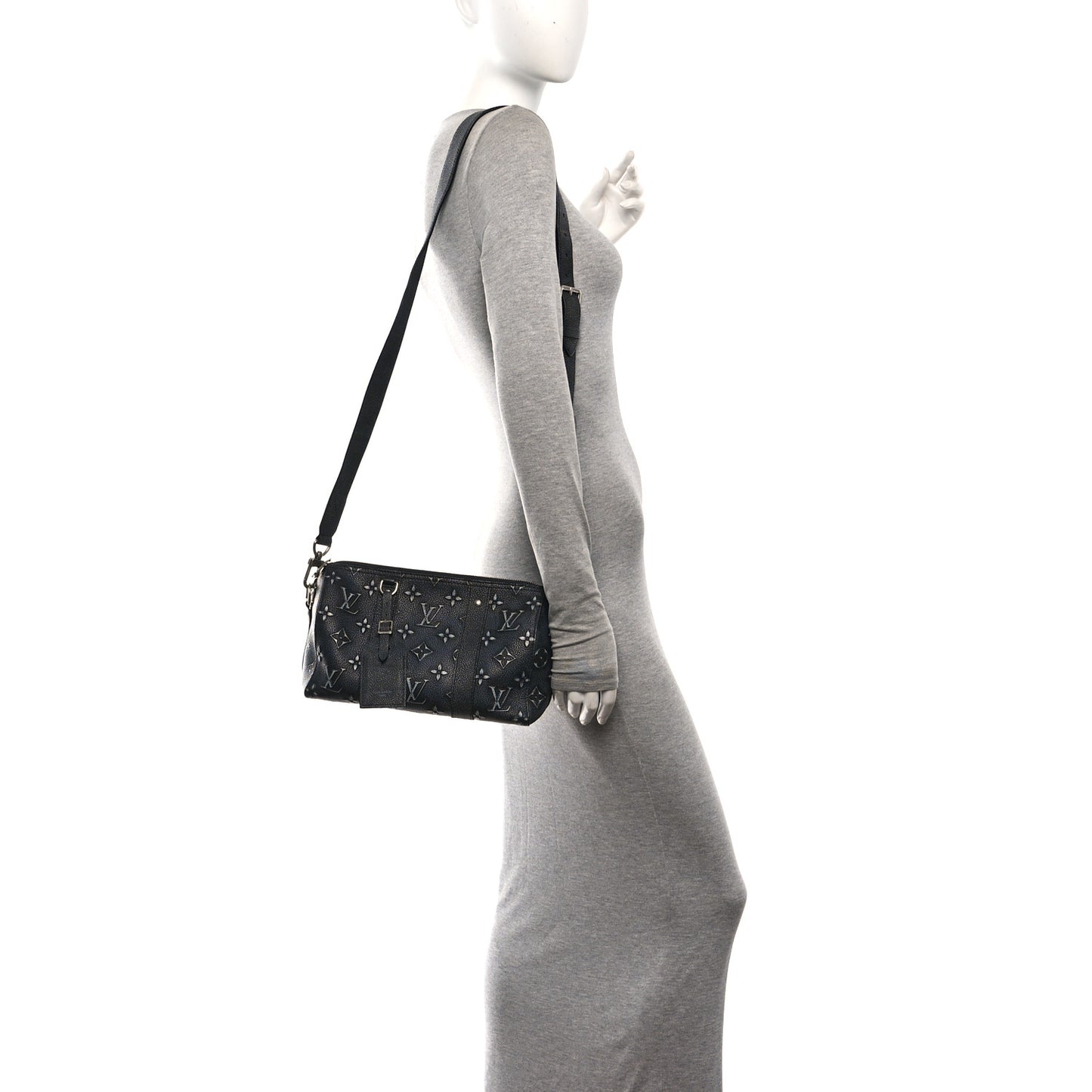 Cowhide Faded Monogram City Keepall Charcoal