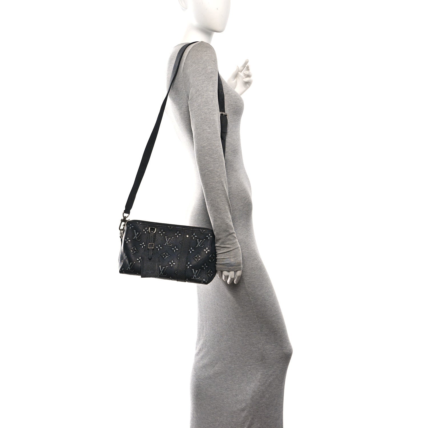 Louis Vuitton Cowhide Faded Monogram City Keepall Charcoal 2 of 9