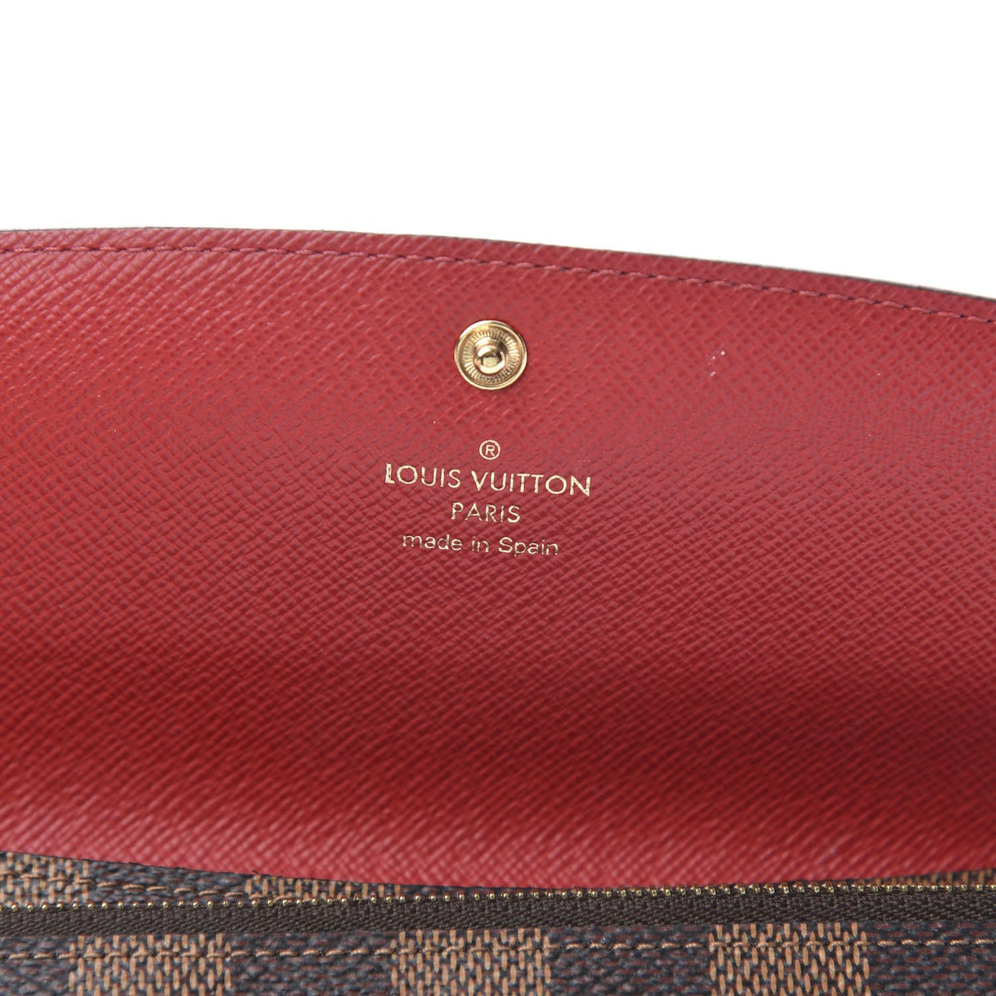 Damier Ebene Emilie Wallet Red