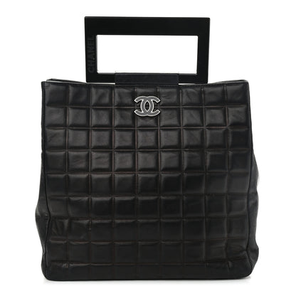 Chanel Lambskin Chocolate Bar Quilted Frame Handbag Black 1 of 10