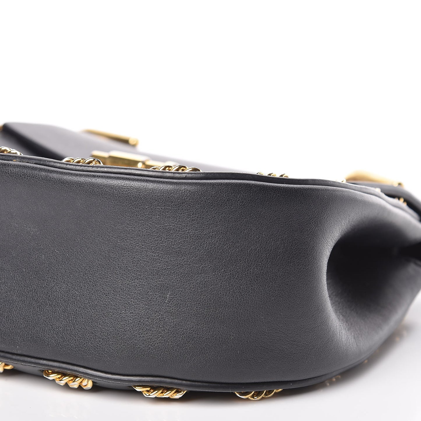Calfskin Mini Drew Chain Shoulder Bag Black