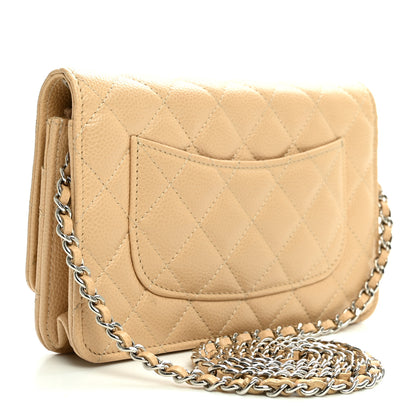 Chanel Caviar Quilted Wallet on Chain WOC Beige 3 of 12