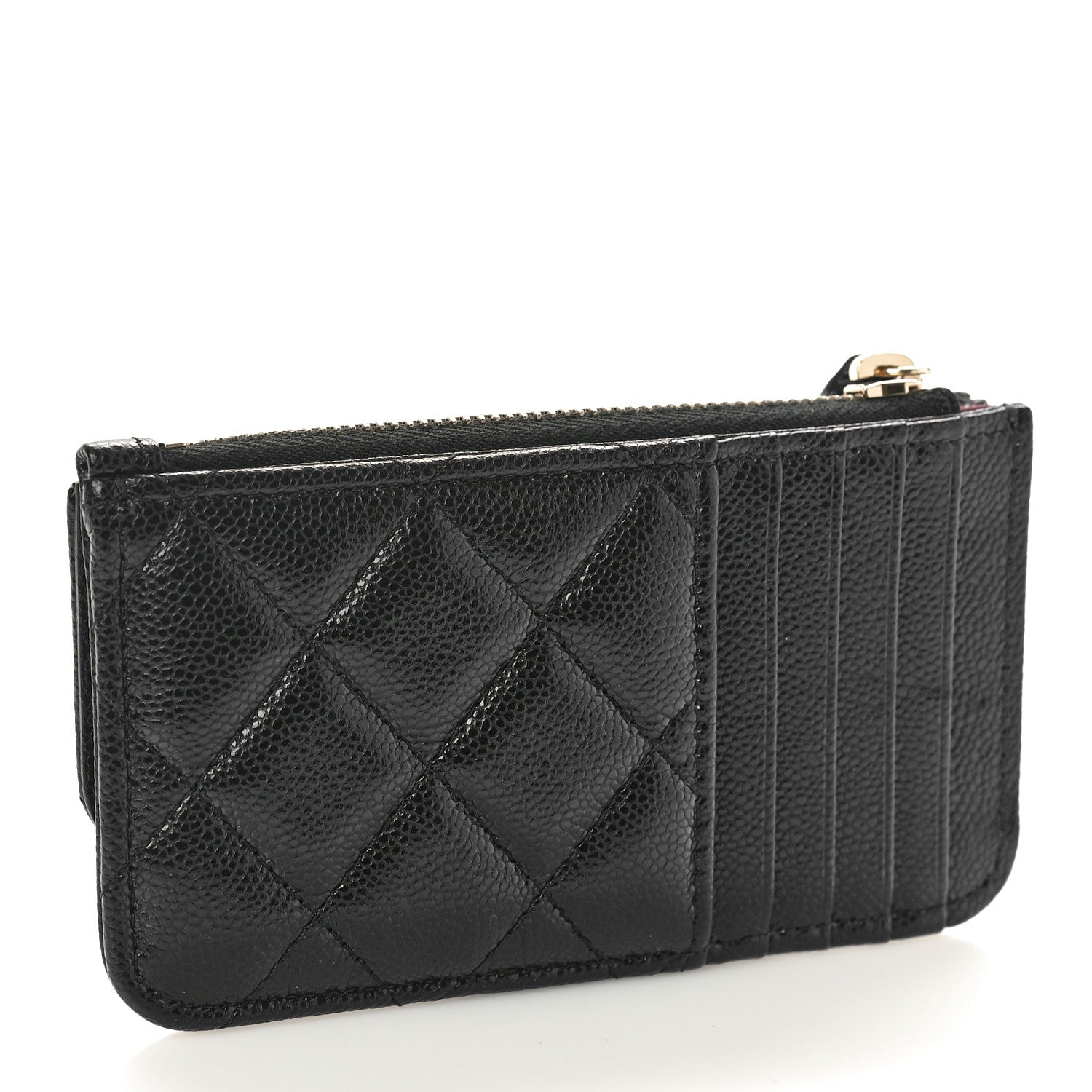 Chanel Caviar Quilted Flap Zip Card Holder Black 3 of 9