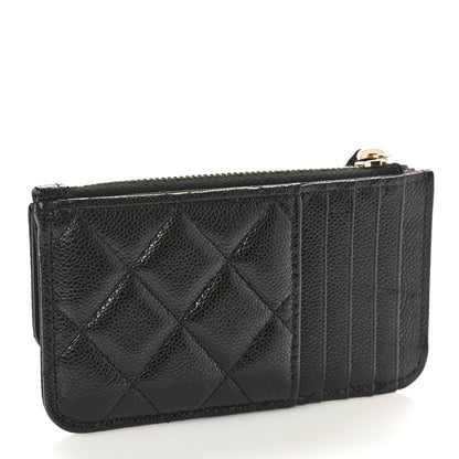 Chanel Caviar Quilted Flap Zip Card Holder Black 3 of 9