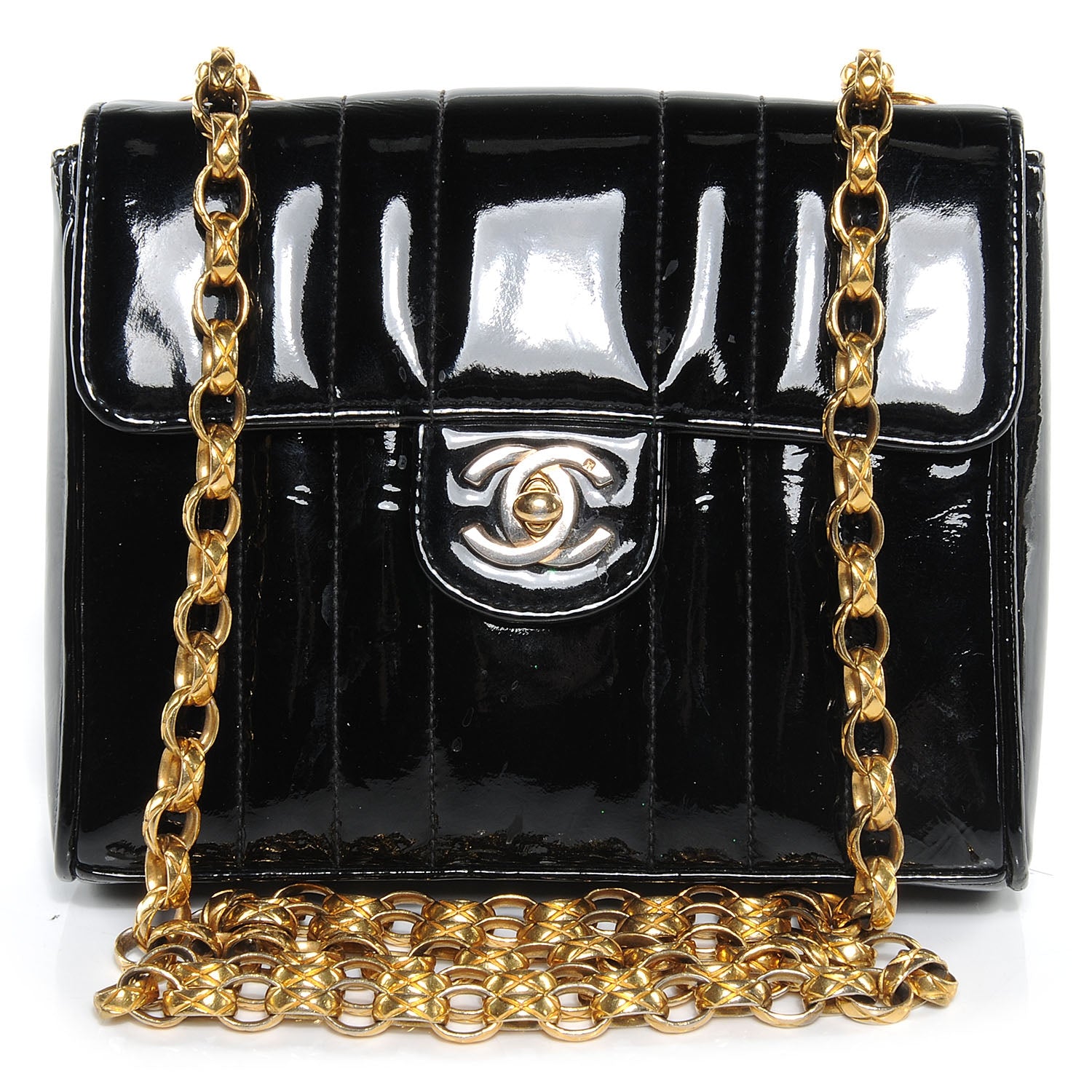 Chanel Patent Vertical Quilt Mini Flap Black 1 of 7