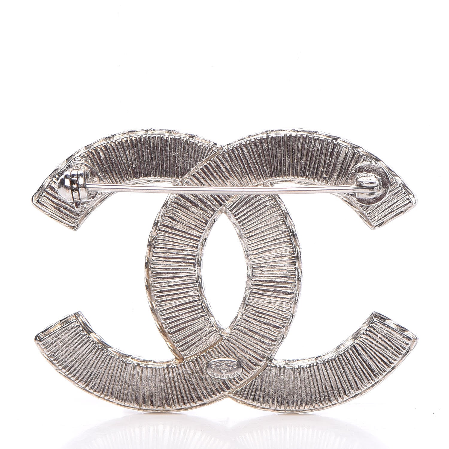 Chanel Resin CC Brooch Silver 3 of 5