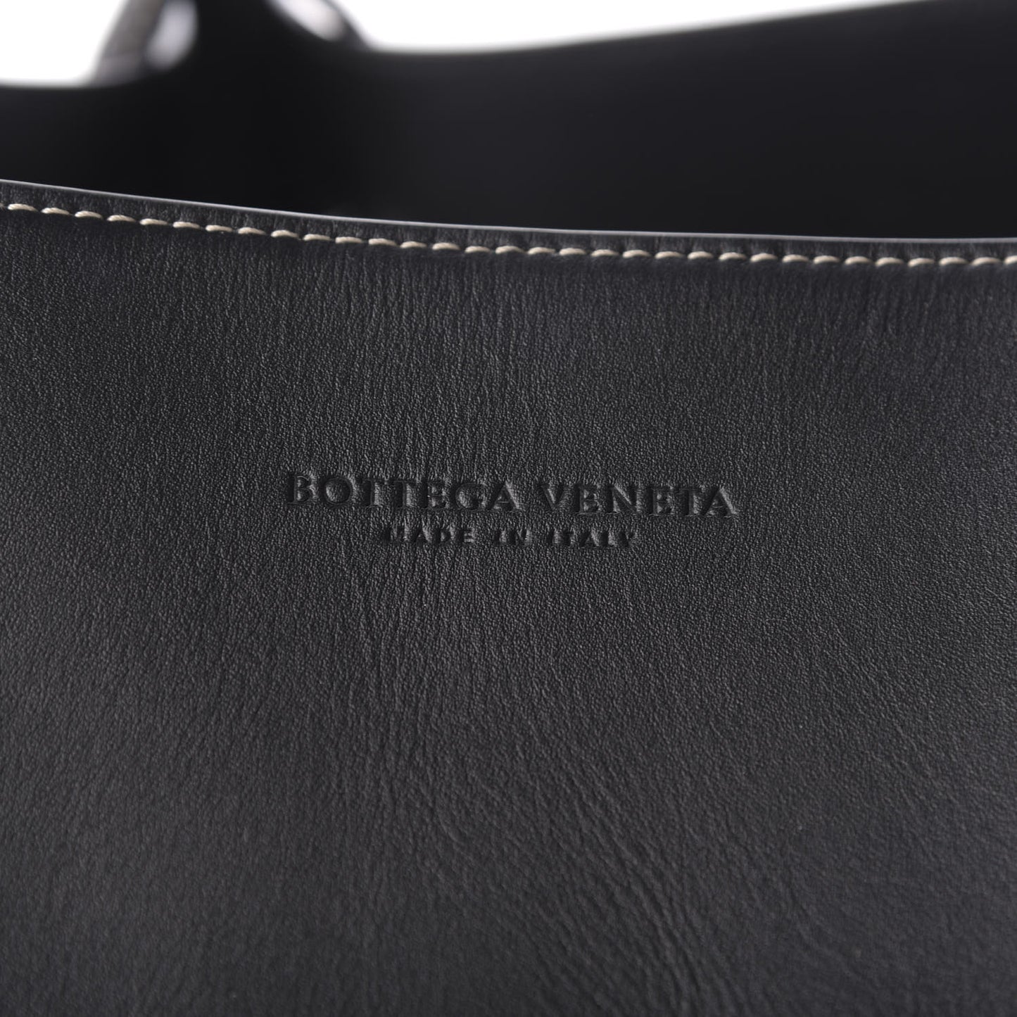 Natural Linen Matte Calfskin Quad Tote Black