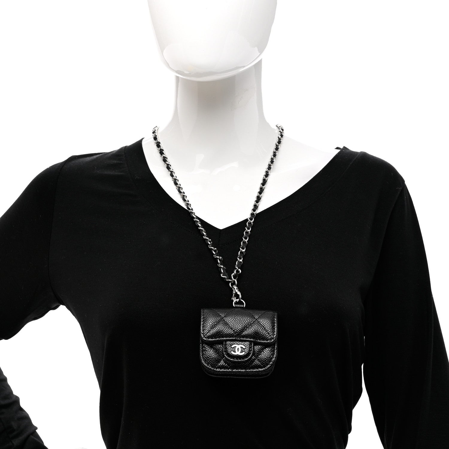 Chanel Caviar Quilted Airpods Pro Case Black 2 of 8