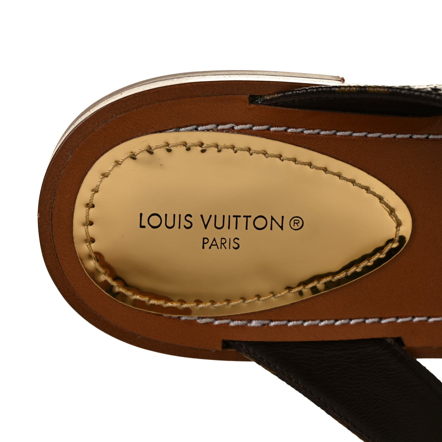Monogram Sunny Flat Thong Sandals 39 Brown
