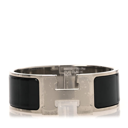 Hermes Enamel Wide Clic Clac H Bracelet PM Black 1 of 6