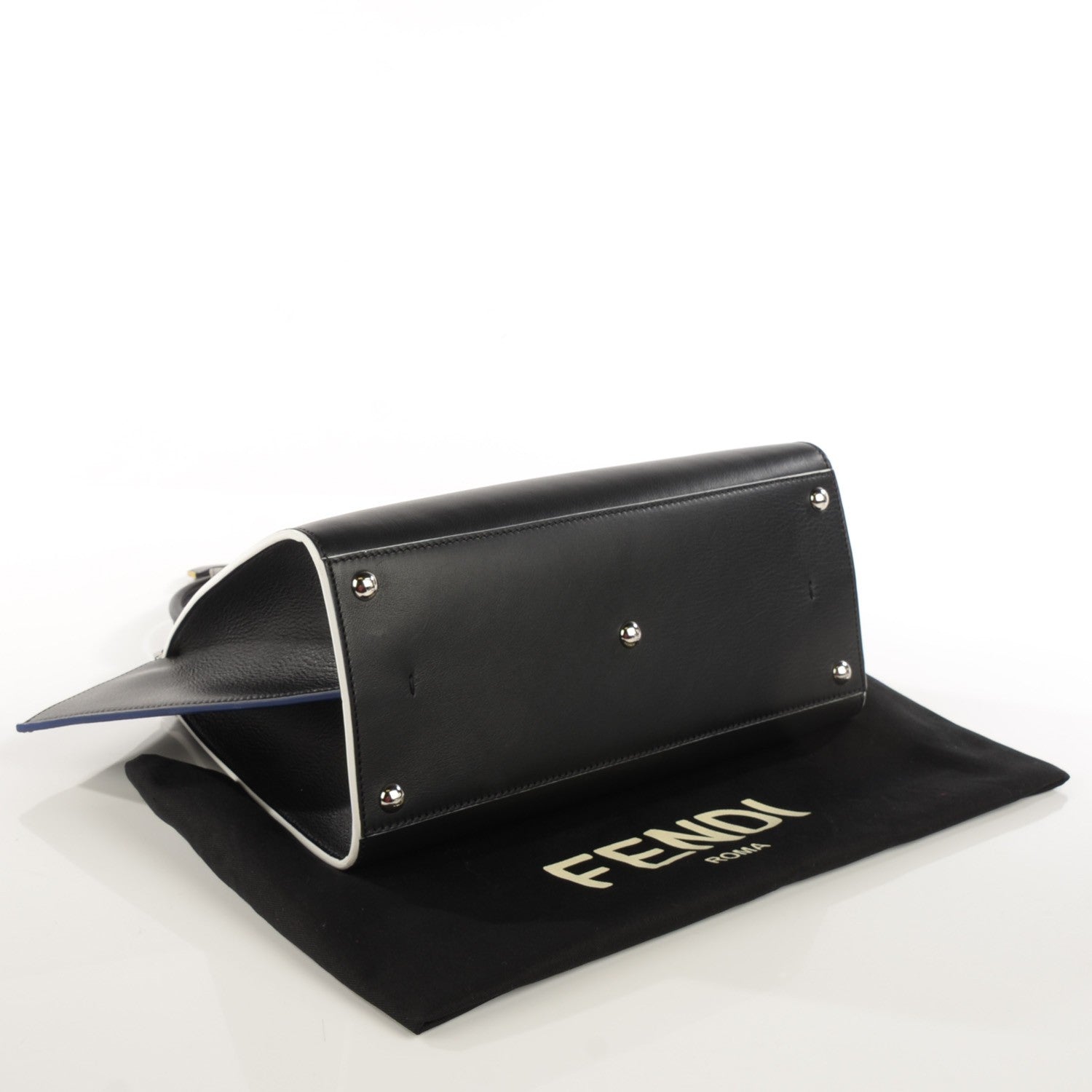 Fendi Vitello Dolce Shiny Nappa Petite 3Jours Tote Black Iris 4 of 7