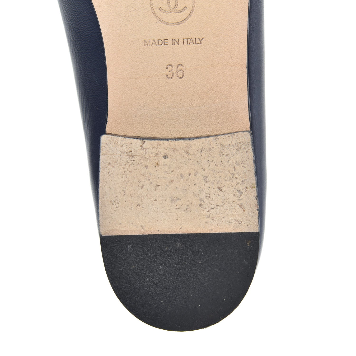 Chanel Lambskin CC Cap Toe Ballerina Flats 36 Navy 8 of 10