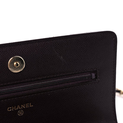 Chanel Caviar Quilted Wallet on Chain WOC Dark Brown 11 of 14