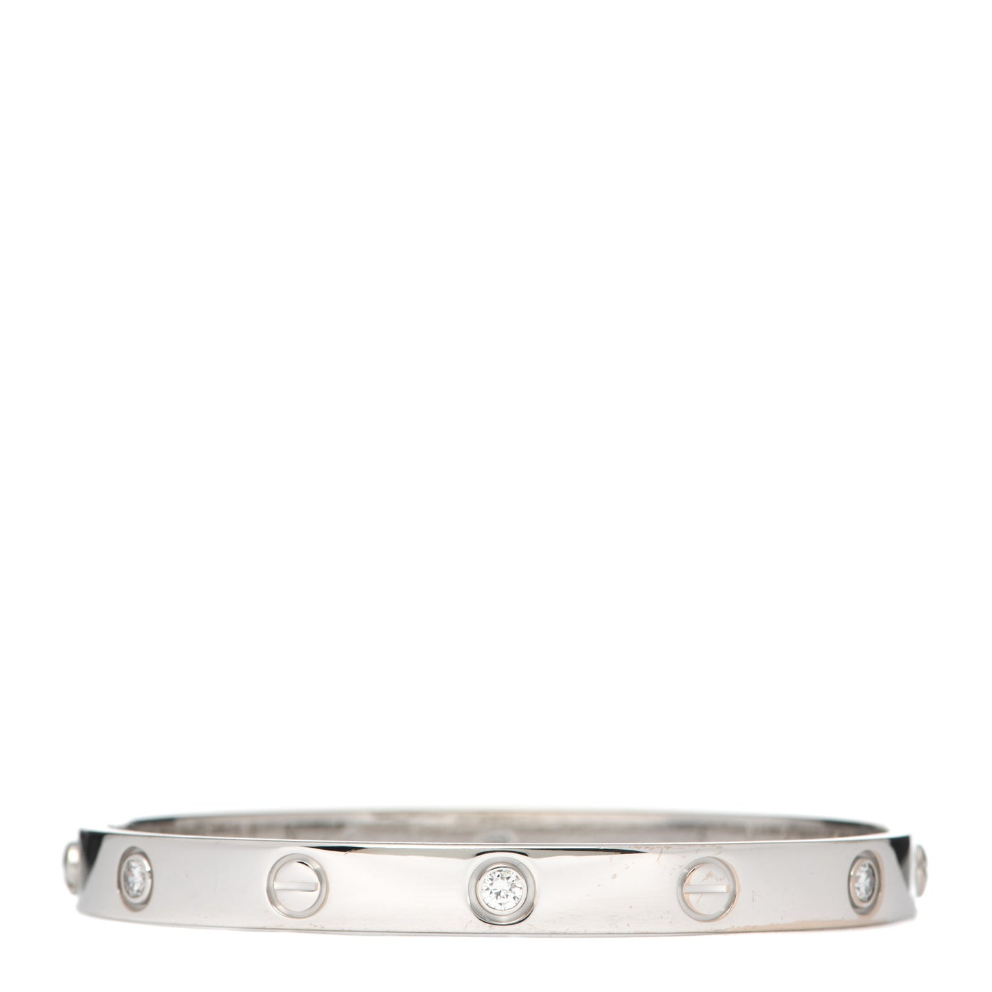 18K White Gold 6 Diamond LOVE Bracelet 17