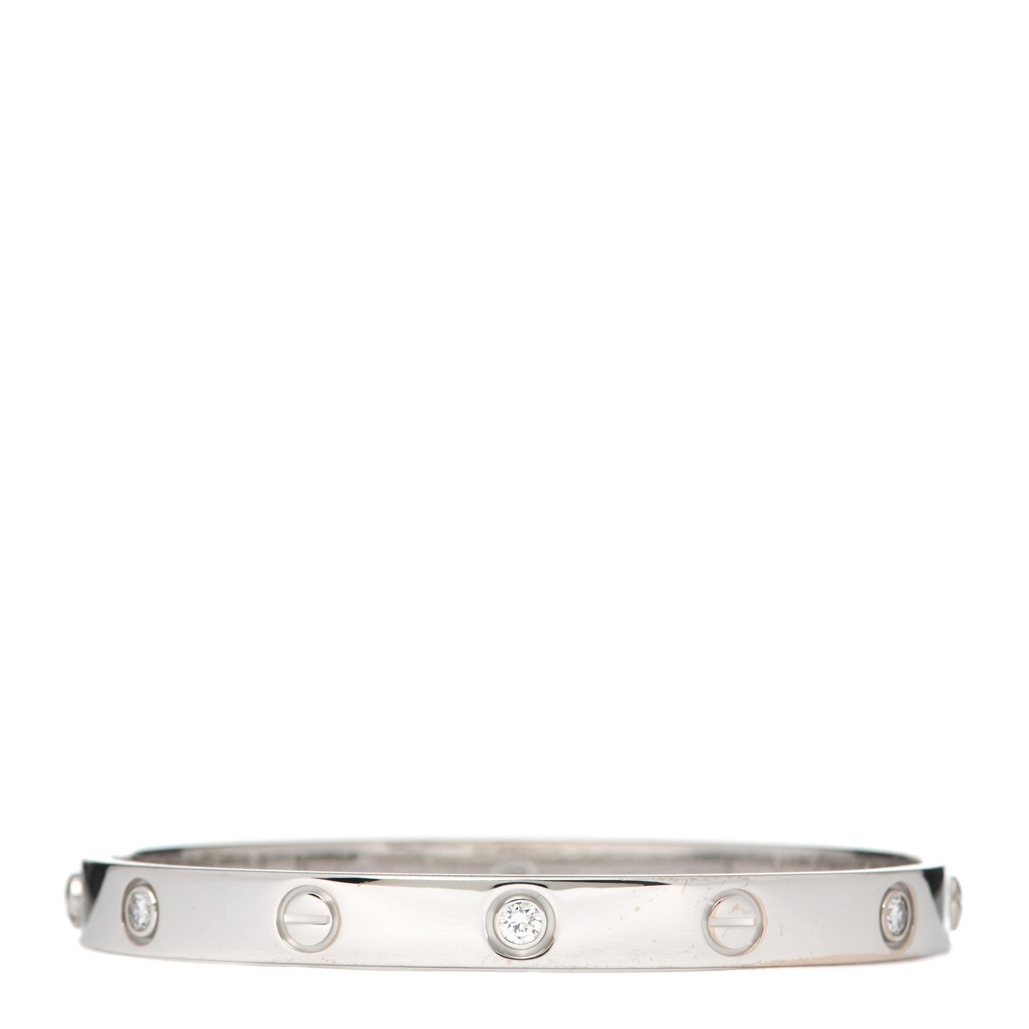 Cartier 18K White Gold 6 Diamond LOVE Bracelet 17 1 of 6