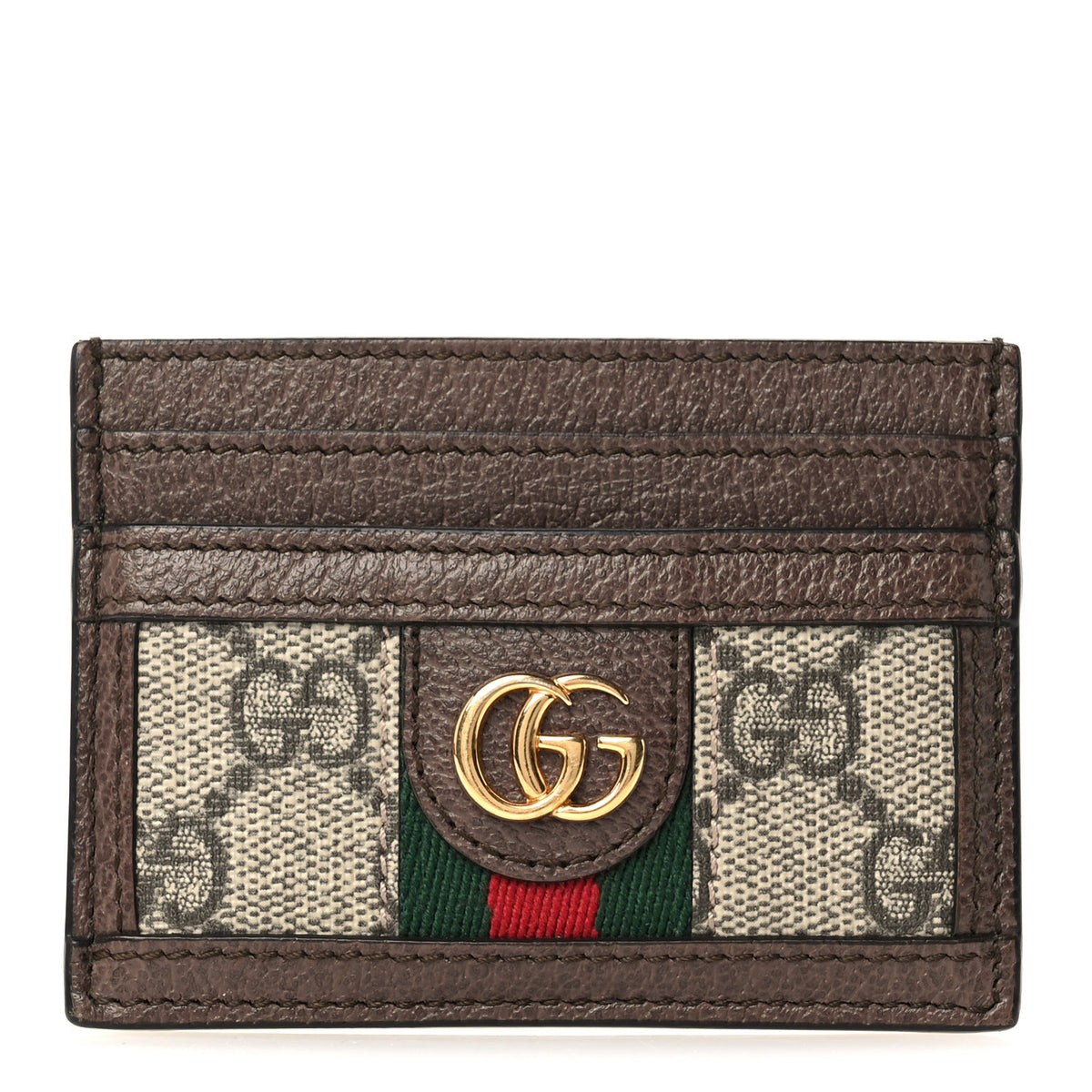 Gucci GG Supreme Monogram Ophidia Card Holder Brown 1 of 11
