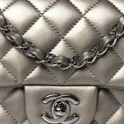 Chanel Metallic Calfskin Quilted Mini Rectangular Flap Ruthenium 3 of 11