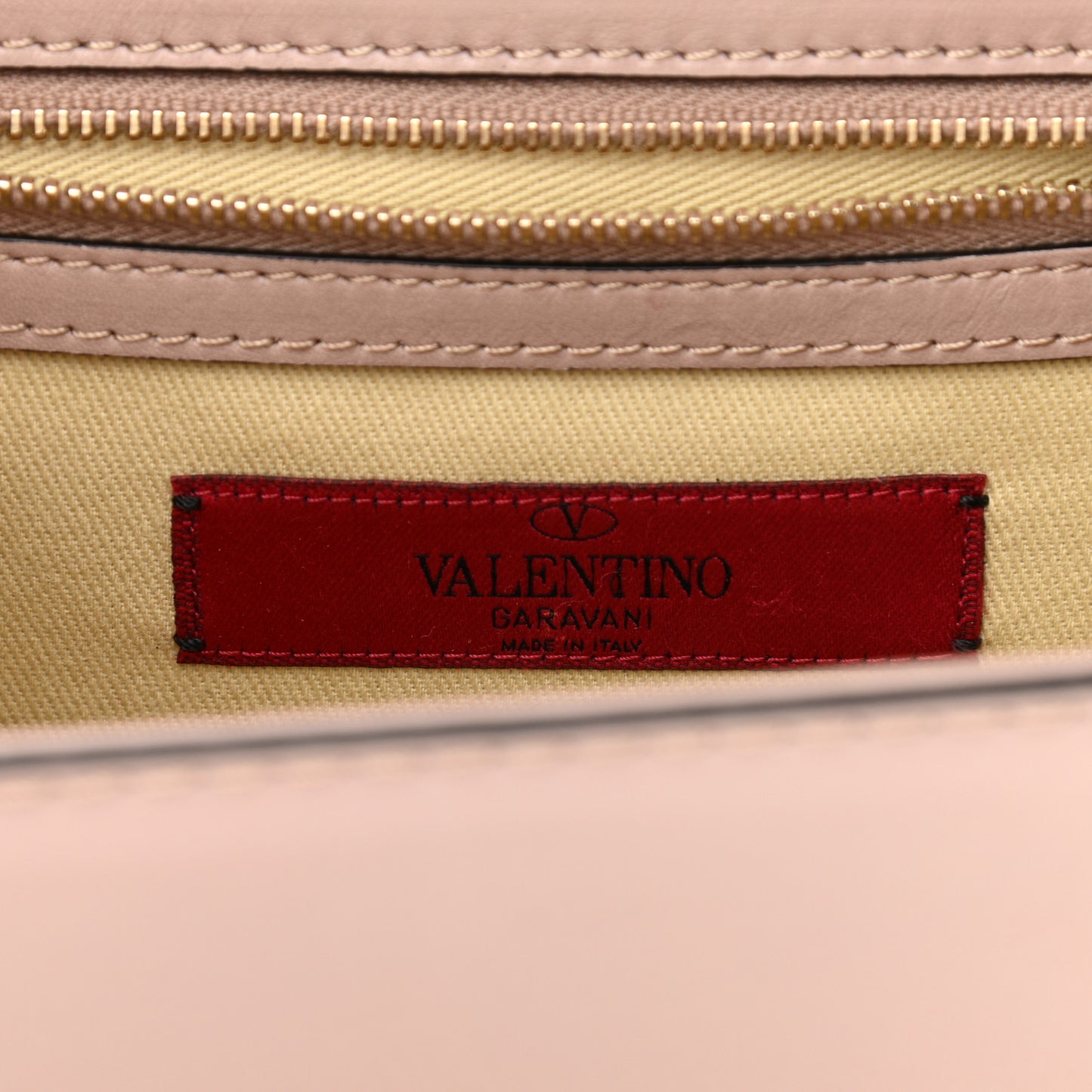 Vitello Small Glam Lock Rockstud Flap Poudre