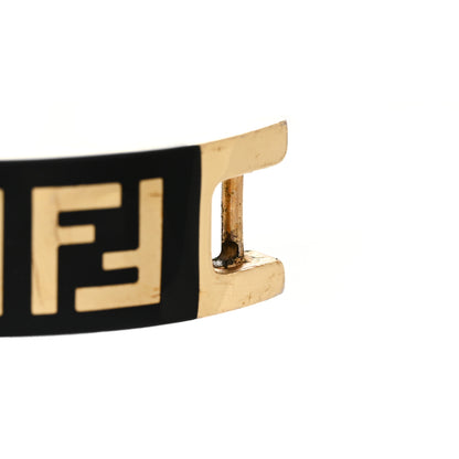 Fendi Brass Enamel FF Bracelet M Gold Black 6 of 7