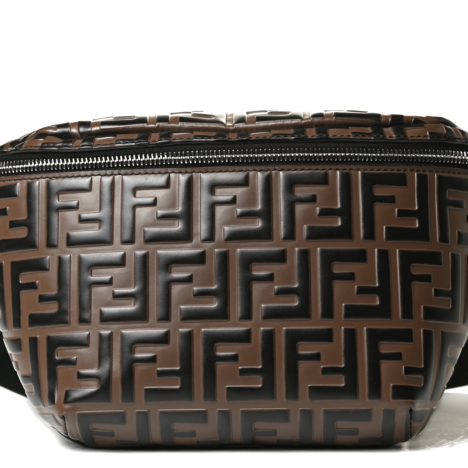 Fendi Vitello Century Bi-Color FF 1974 Embossed Belt Bag Maya Black 8 of 13