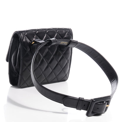 Chanel Lambskin Quilted Flap Belt Black 3 of 9