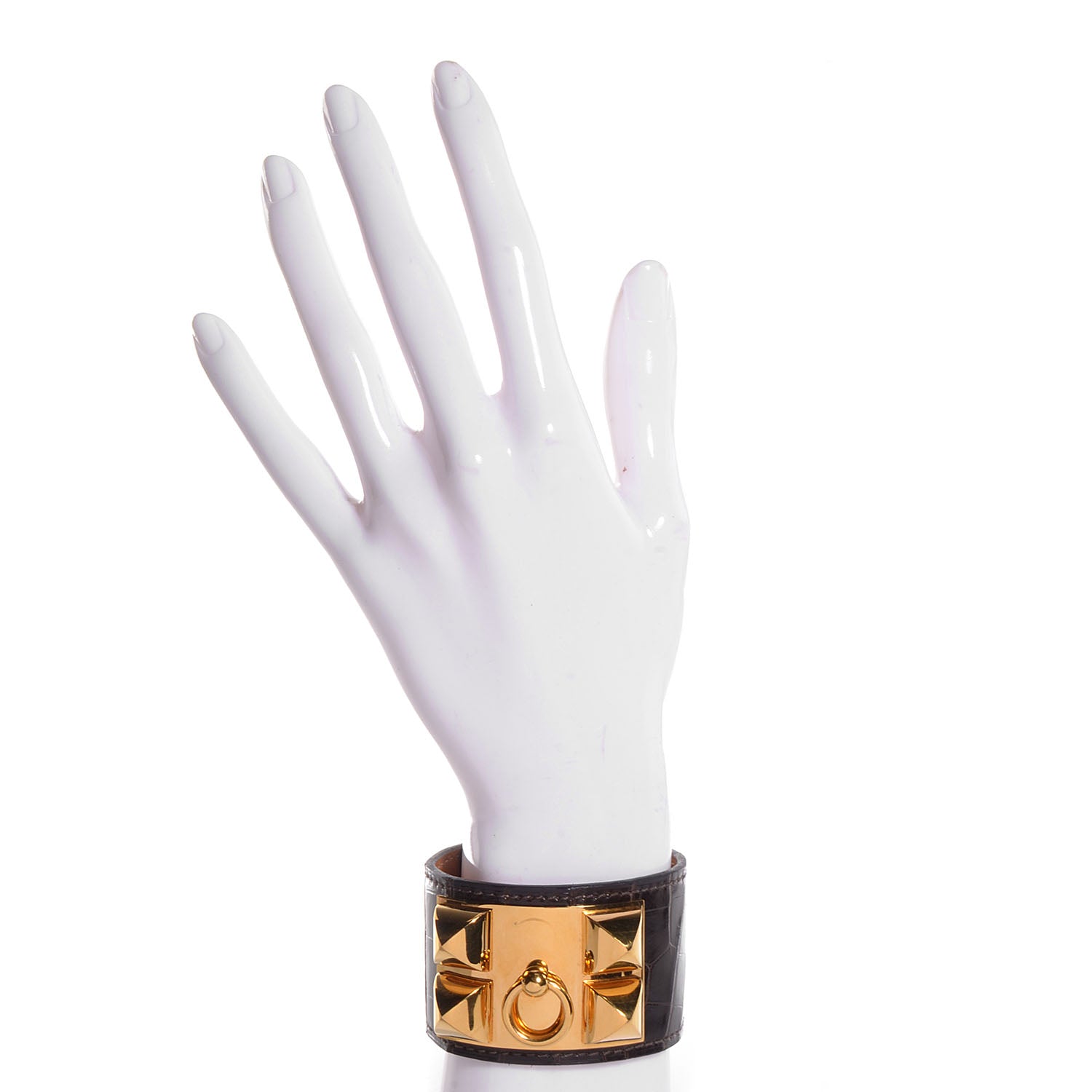 Hermes Matte Alligator Collier De Chien CDC Bracelet Small Miel 2 of 9